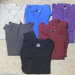 Lot of 6 v-neck shirts